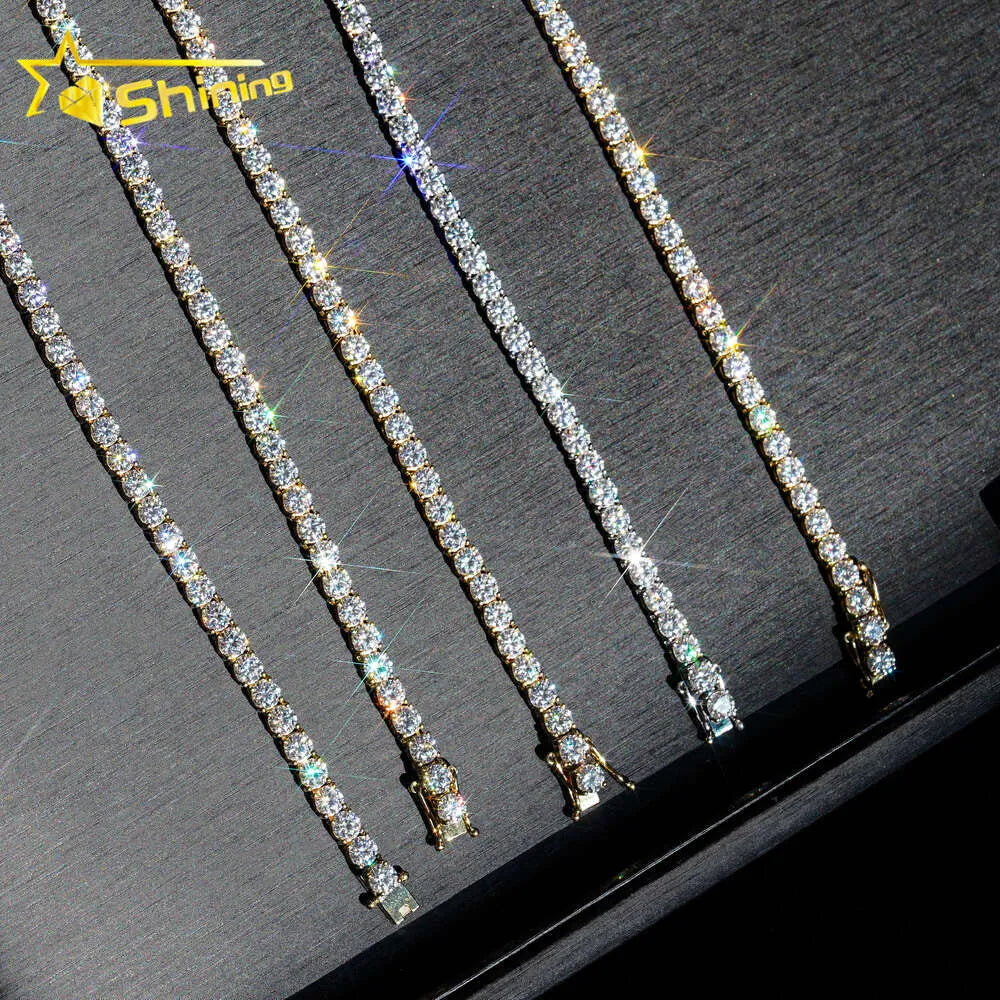 18" Necklace Moissanite Chain Cuban Tennis Chain Link Iced Out