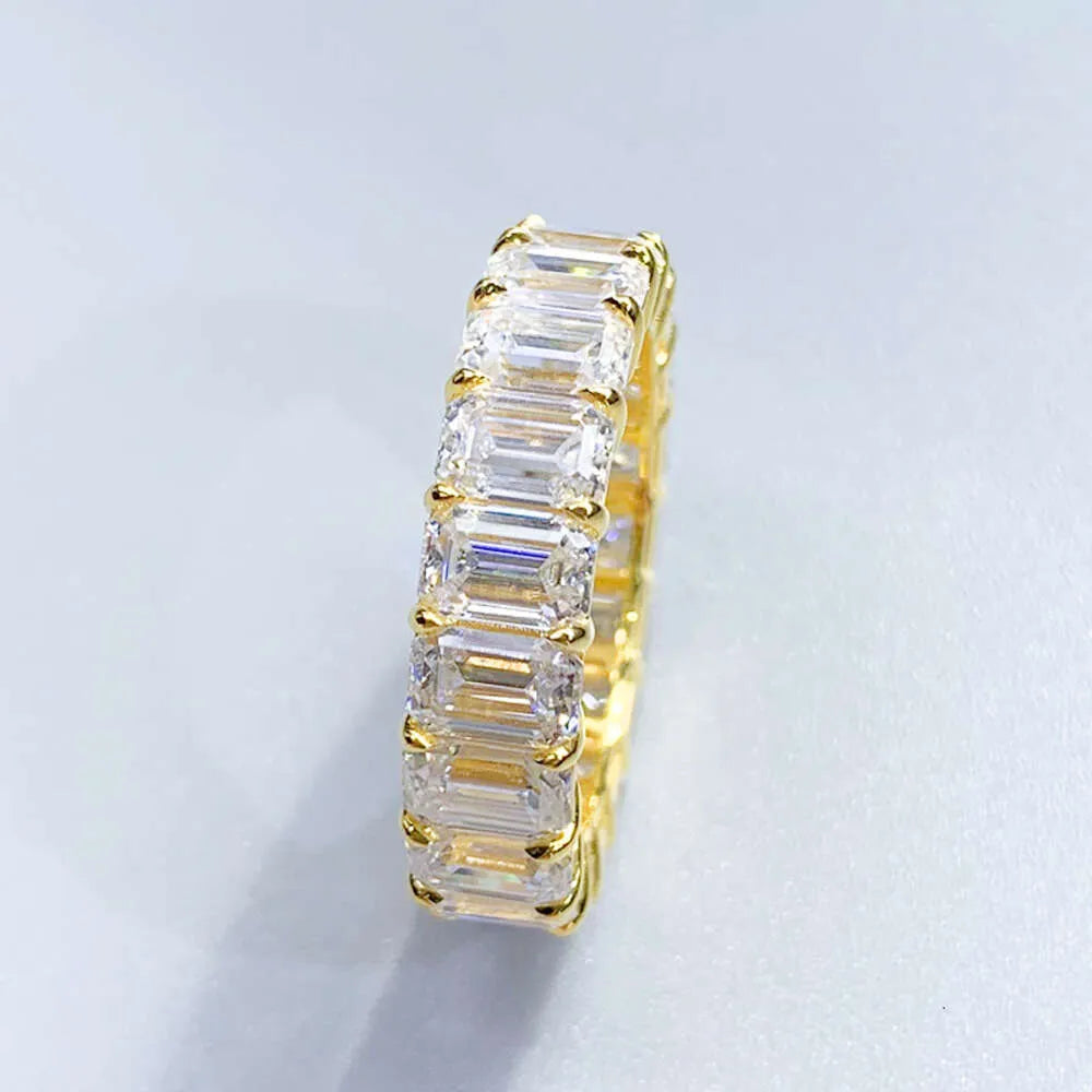 7.5 14k Yellow Gold + Moissanite VVS Diamond Moissanite Ring