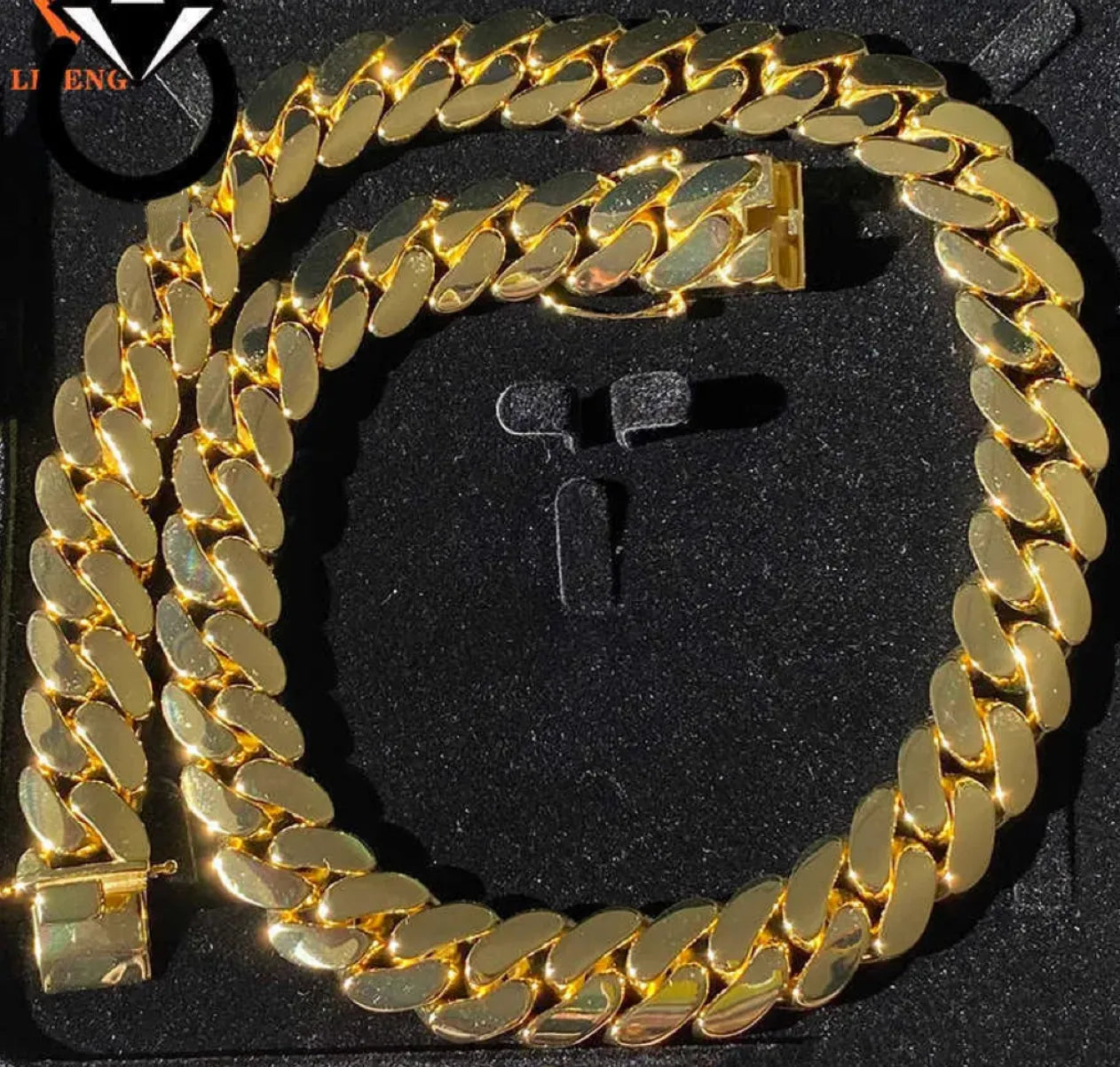 22" Gold Plated Cuban Link Chain Necklace