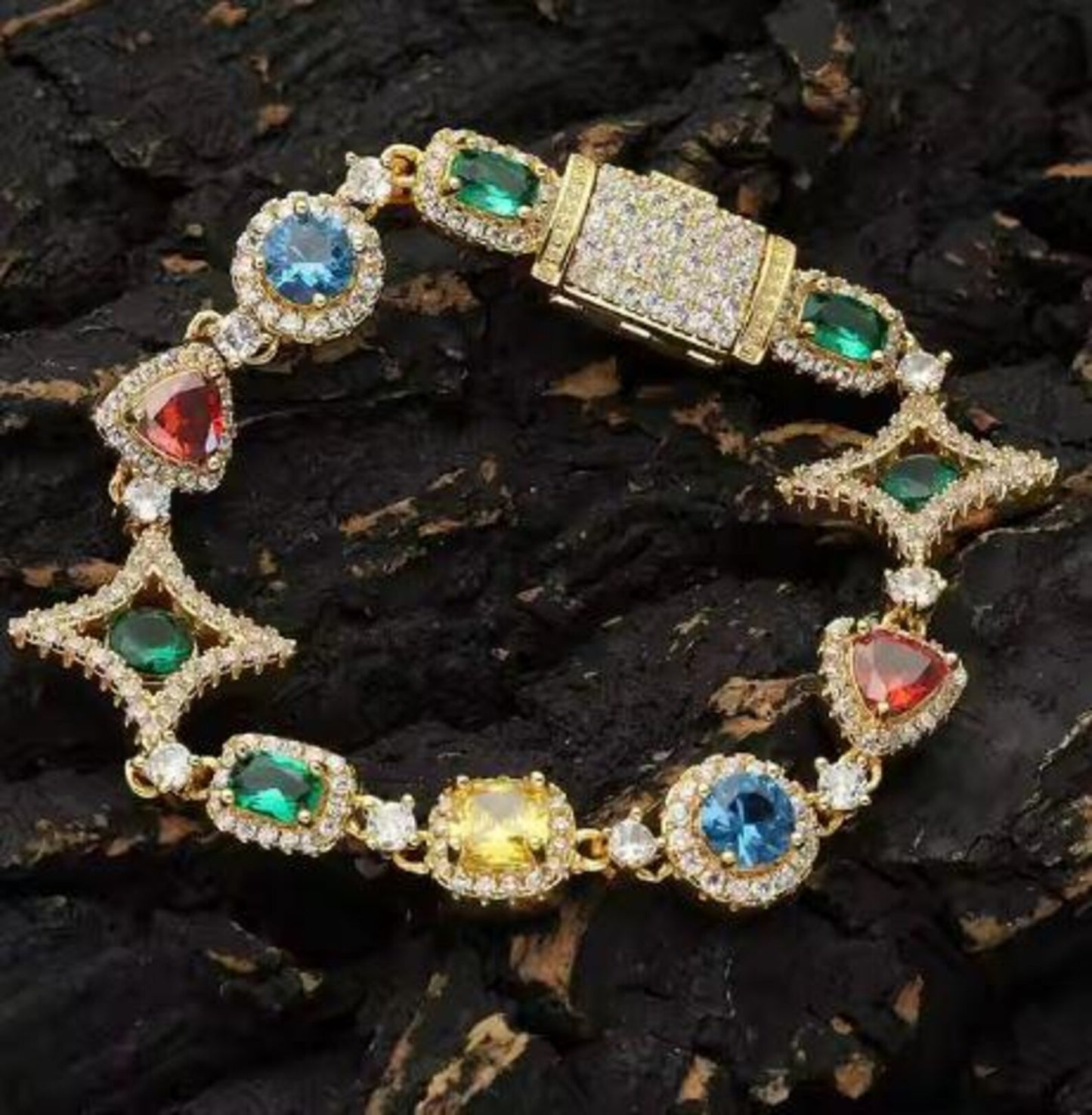 7" 18k Yellow Gold Plated Filled Tennis Bracelet Tennis Bracelet