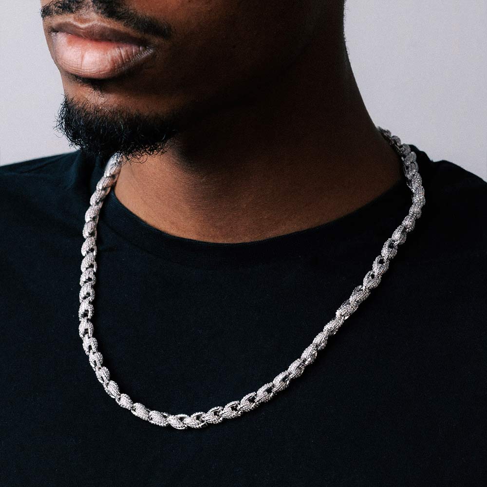 20" Necklace Moissanite Chain Cuban 7mm Tennis Chain Link Iced Out
