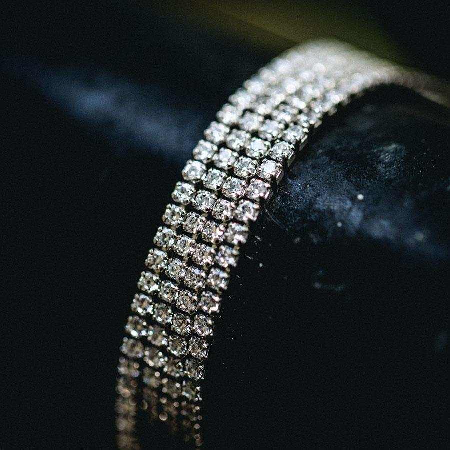 18" Micro Tennis Necklace in White Gold 3mm