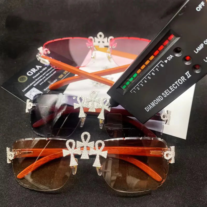 Moissanite Diamond Sunglasses 14K Gold
