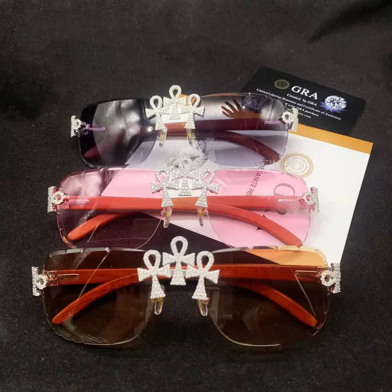 Moissanite Diamond Sunglasses 14K Gold