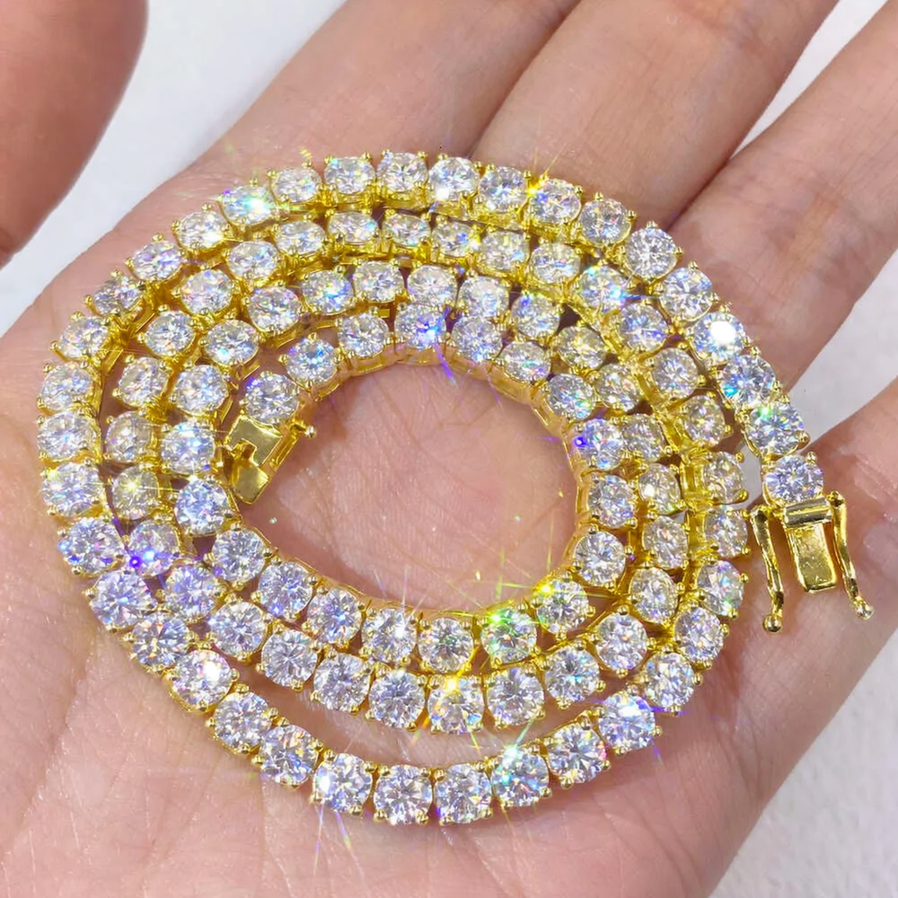 20" Necklace Moissanite Chain Cuban Link Iced Out