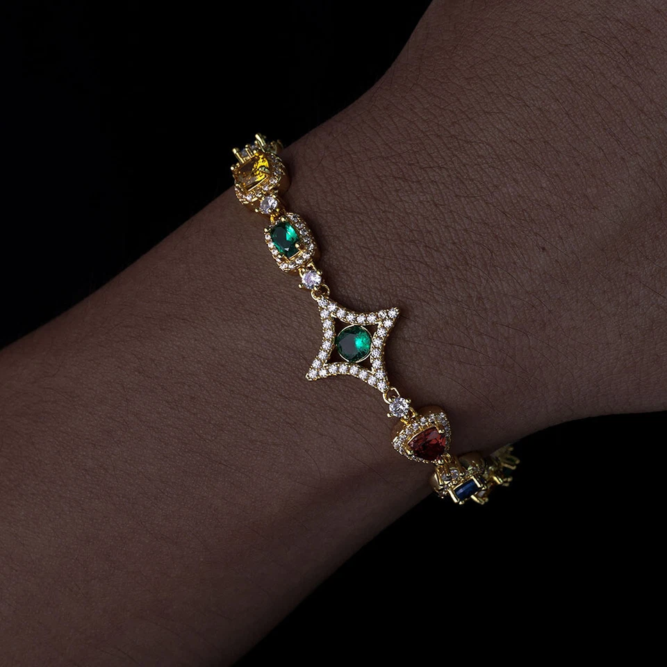 7" 18k Yellow Gold Plated Filled Tennis Bracelet Tennis Bracelet