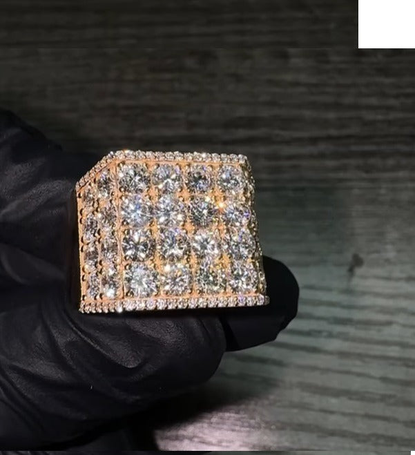 9" Custom Rose Gold Ring VVS Moissanite