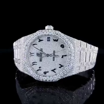 VVS Lab Moissanite Diamonds Watch Fully Iced Out Automatic Hip Hop Fully Icy Hip Hop Bust Down Luxu