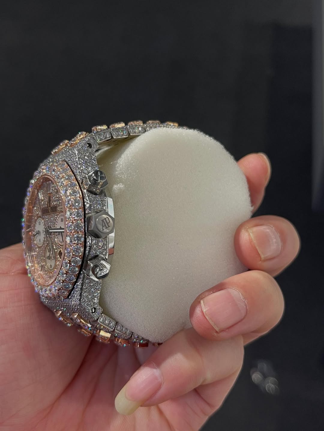 AP MOISSANITE ICED OUT WATCH SWISS MOVEMENT AUTOMATIC WATCH FOR MAN