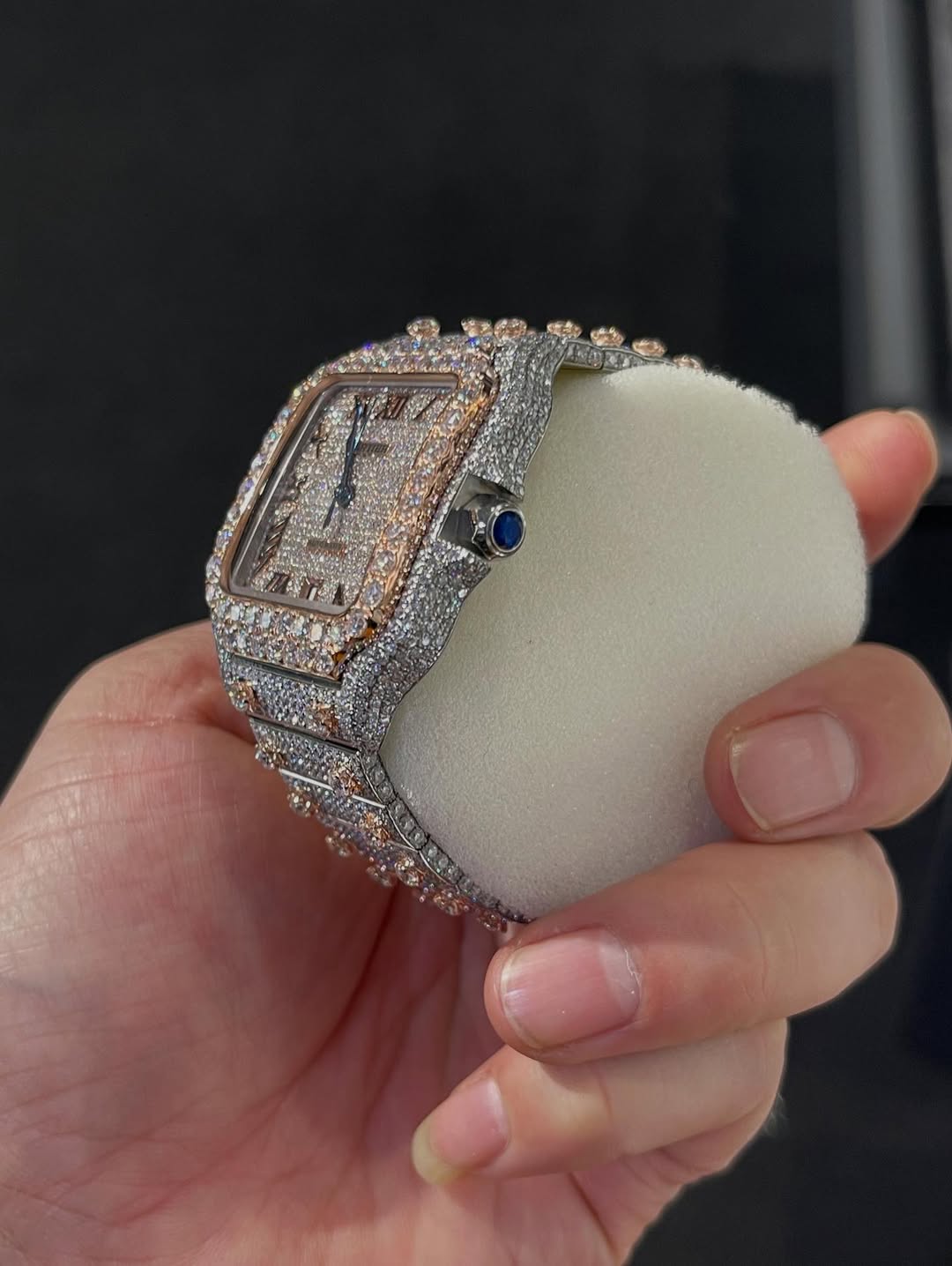 CARTIER MOISSANITE ICED OUT WATCH SWISS MOVEMENT AUTOMATIC WATCH FOR MAN