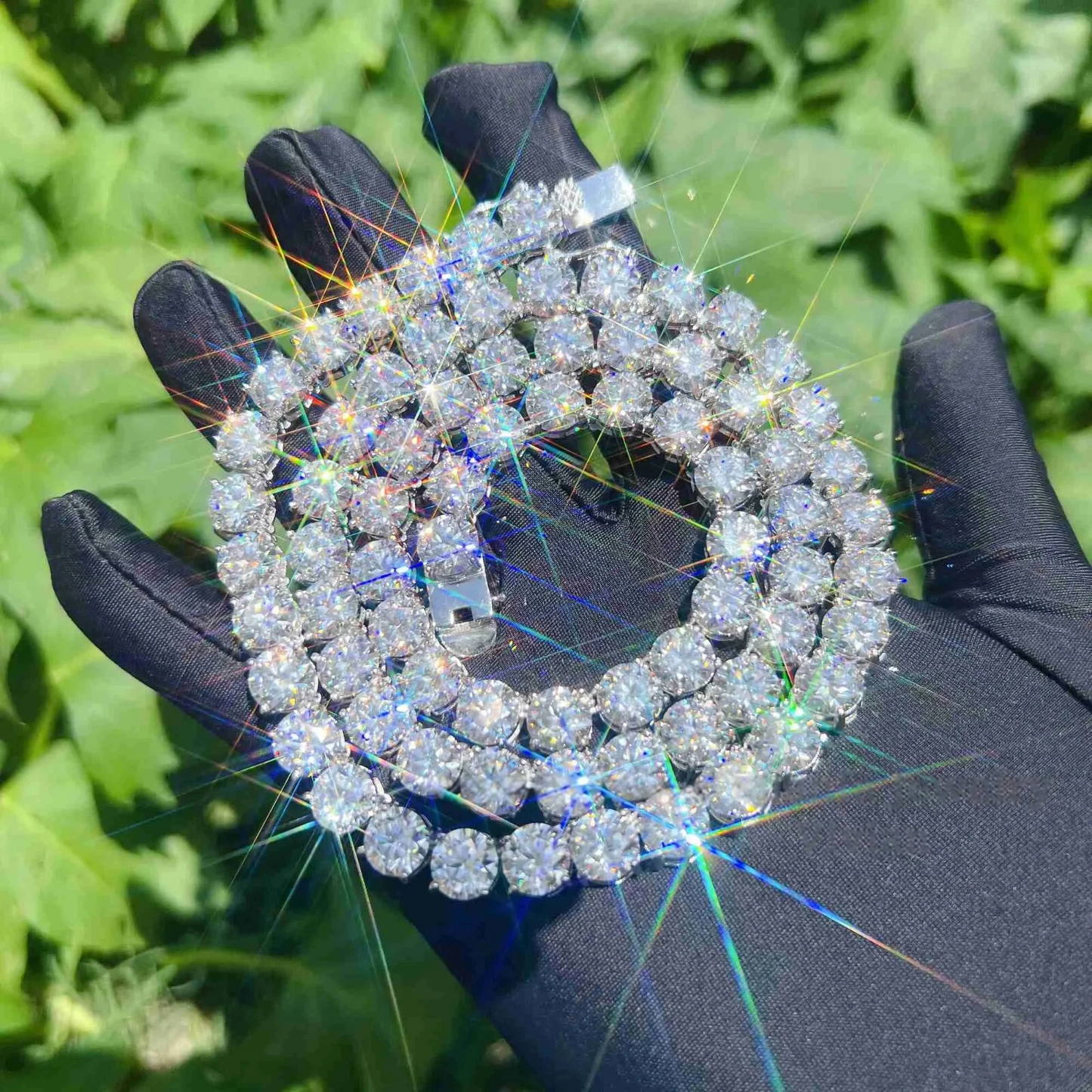 22" Necklace Moissanite Chain Cuban Tennis Chain Link Iced Out
