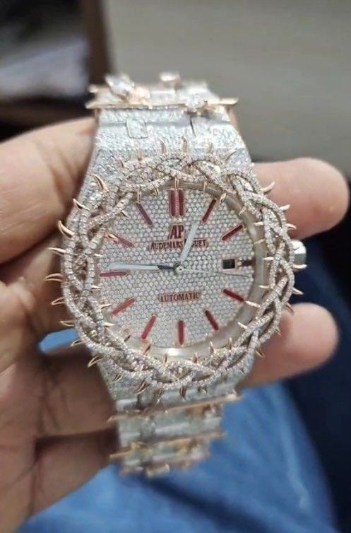 MOISSANITE ICED OUT WATCH SWISS MOVEMENT AUTOMATIC WATCH FOR MAN