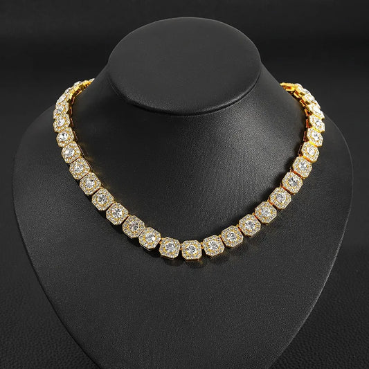 20" Necklace Moissanite Chain Cuban Tennis Chain Link Iced Out