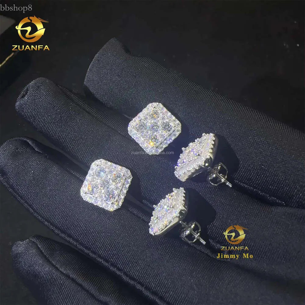 Square Shape Pass Testser iced out hip hop Sterling Silver moissanite