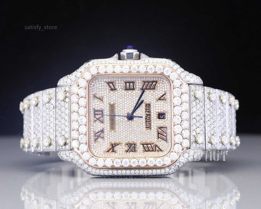 White Gold VVS Moissanite Iced Out Watch