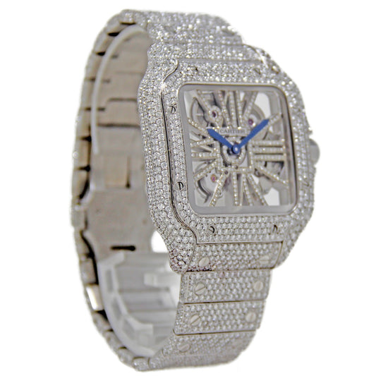 Cartier 4109 Santos SKELETON LOADED DIAMOND Stainless Steel AUTOMATIC