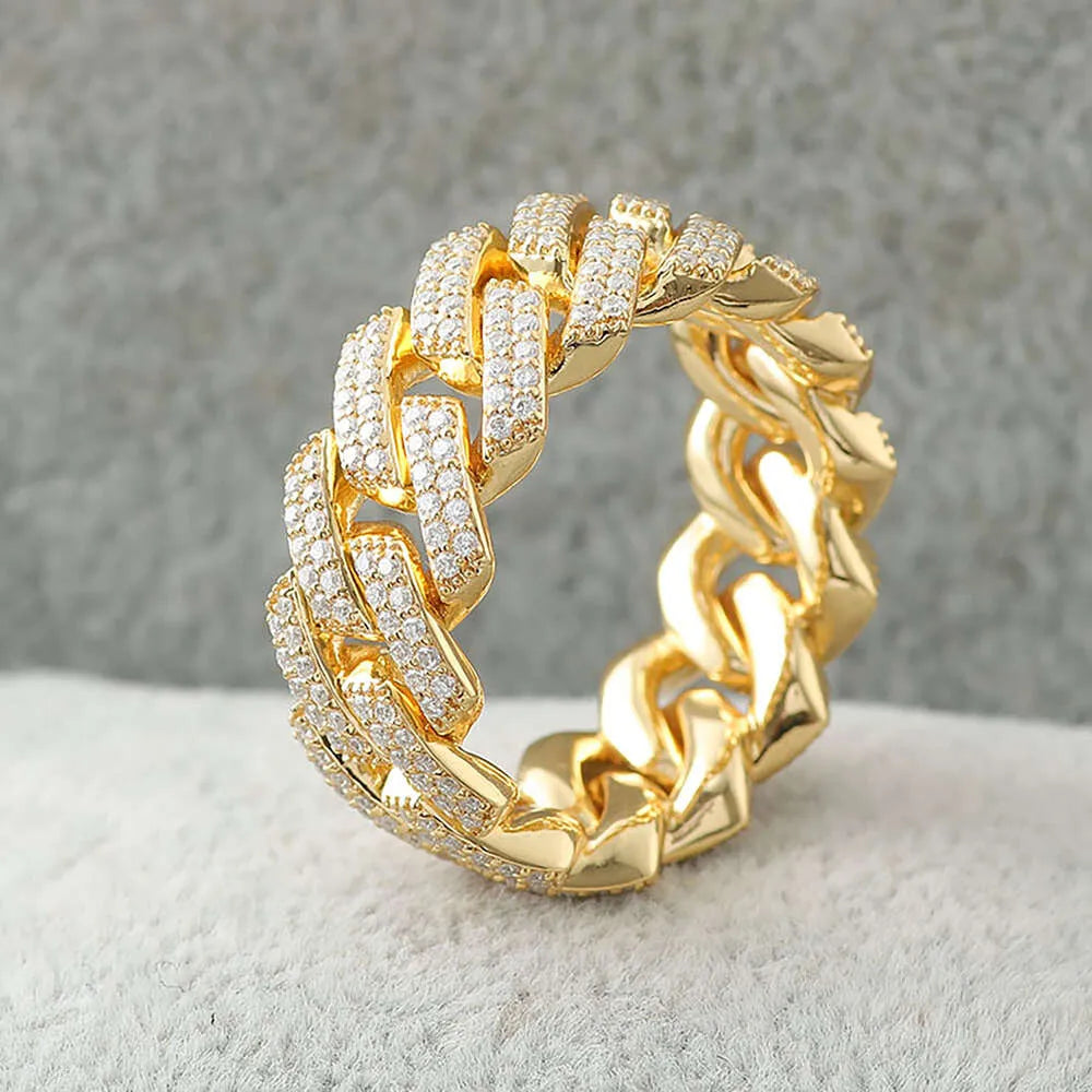 9 14k Yellow Gold + Moissanite VVS Diamond Moissanite Ring
