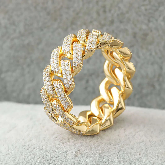 9 14k Yellow Gold + Moissanite VVS Diamond Moissanite Ring