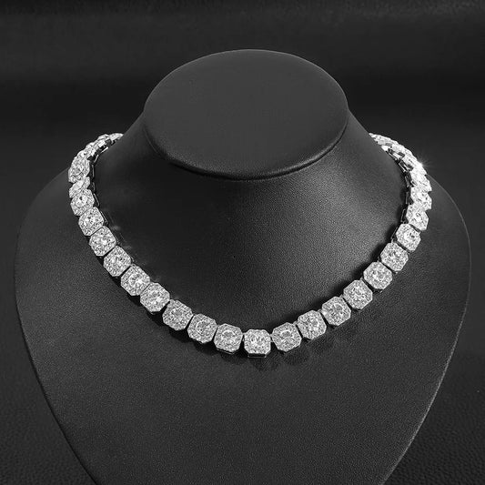 20" Necklace Moissanite Chain Cuban Tennis Chain Link Iced Out