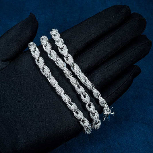 20" Necklace Moissanite Chain Cuban 7mm Tennis Chain Link Iced Out