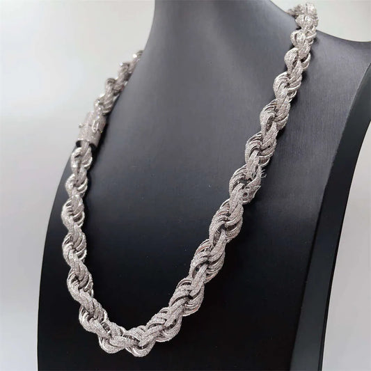20" Necklace Moissanite Chain Cuban Tennis Chain Link Iced Out