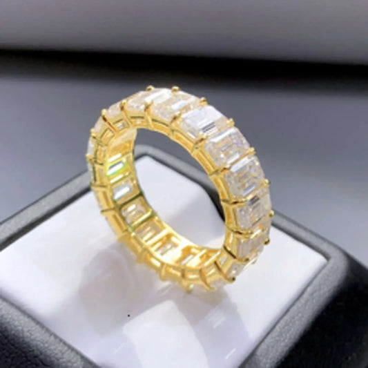7.5 14k Yellow Gold + Moissanite VVS Diamond Moissanite Ring