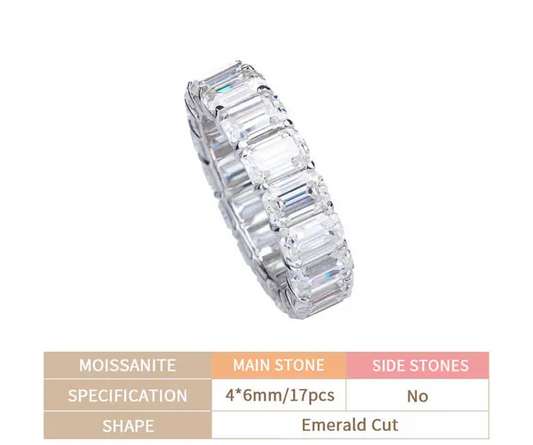 Ring Iced Out Diamond Moissanite Gold Plated 925 Sterling Silver