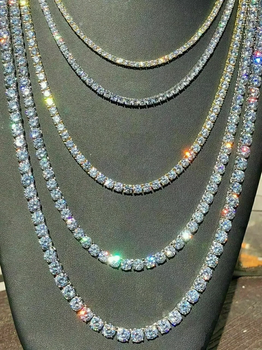 20" Necklace Moissanite Tennis Chain Cuban Tennis Chain Link Iced Out