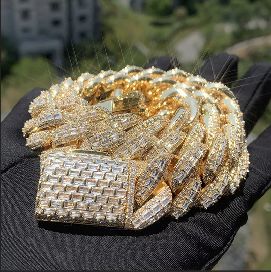 22" Necklace Moissanite Chain Cuban Link Iced Out