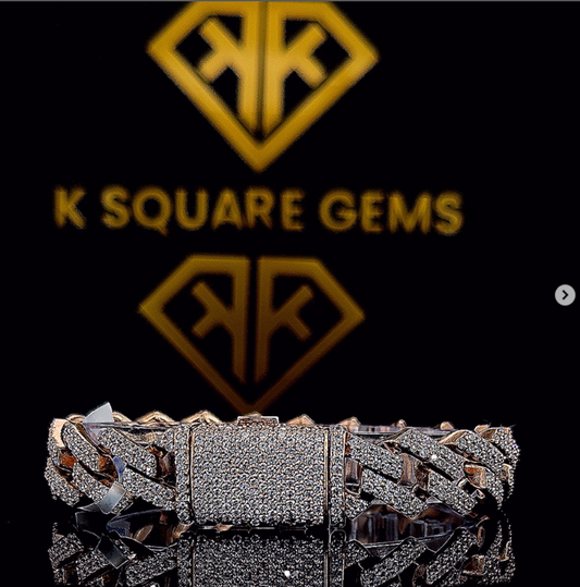 Bracelet Moissanite Chain Cuban Link Iced Out