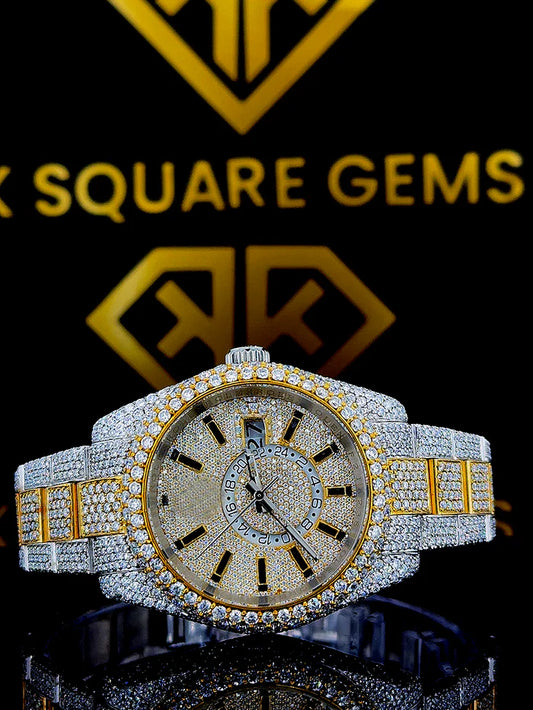 MOISSANITE ICED OUT WATCH SWISS MOVEMENT AUTOMATIC WATCH FOR MAN