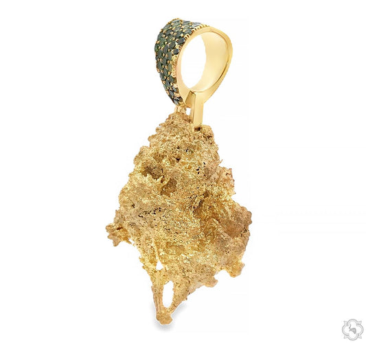 Gold Plated Yellow Marijuana leaf Cannabis GOLD Bud Pedant