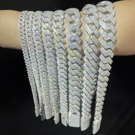 20" VVS Moissanite Diamond Necklace Iced Out Cuban Chain