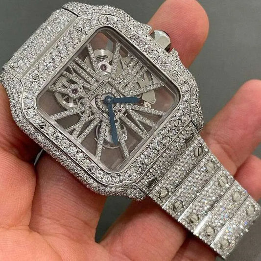 Iced Out vvs Moissanite Stainless Steel Diamond Watch