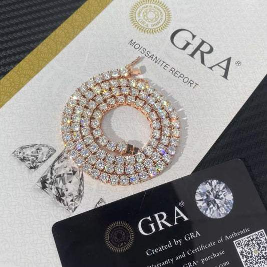 20" Necklace Moissanite Chain Cuban Link Iced Out