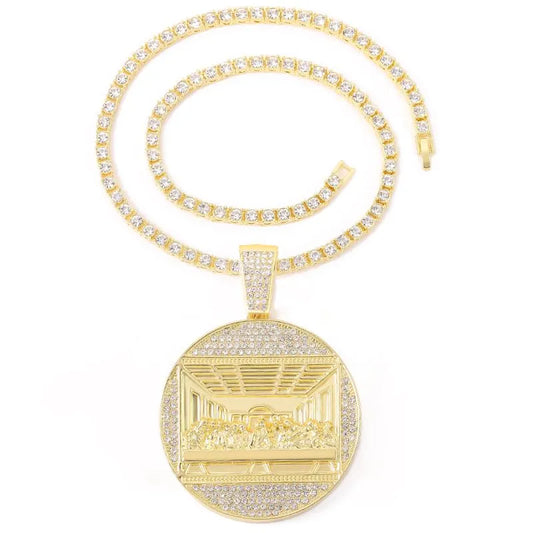 20" Last Meal Necklace Moissanite Chain Cuban Link Iced Out
