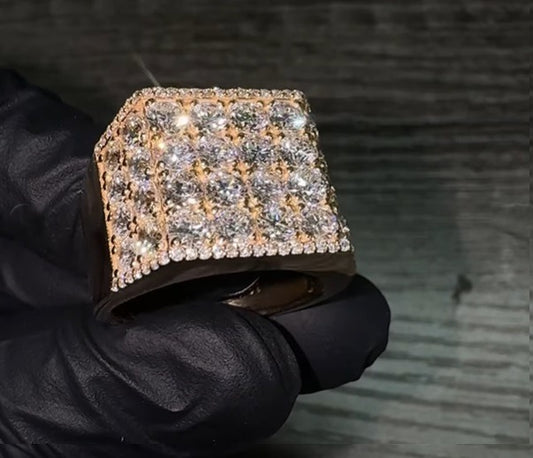 9" Custom Rose Gold Ring VVS Moissanite