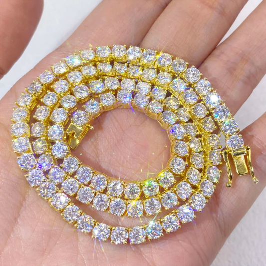 20" Necklace Moissanite Chain Cuban Link Iced Out