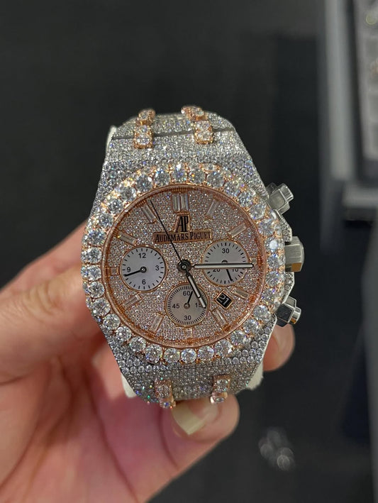 AP MOISSANITE ICED OUT WATCH SWISS MOVEMENT AUTOMATIC WATCH FOR MAN