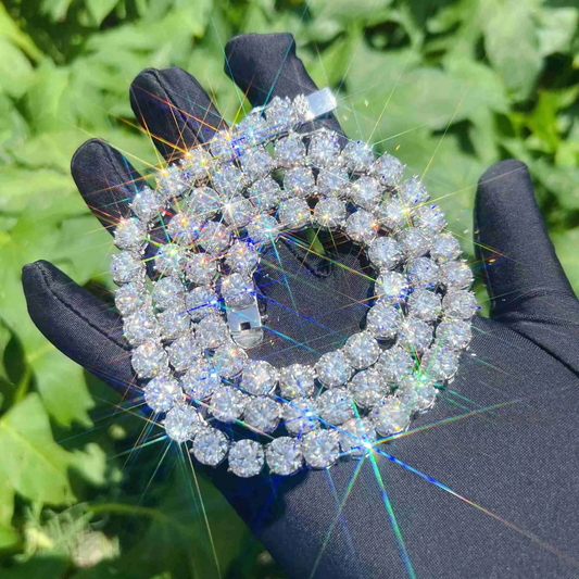 22" Necklace Moissanite Chain Cuban Tennis Chain Link Iced Out