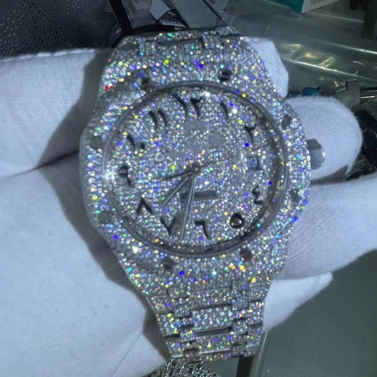 Iced Out Watch vvs Moissanite Stainless Steel Diamond