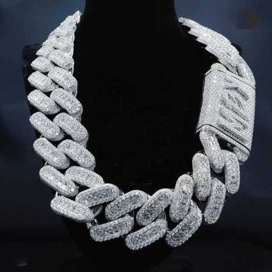 20" Necklace Moissanite Chain Cuban Link Iced Out
